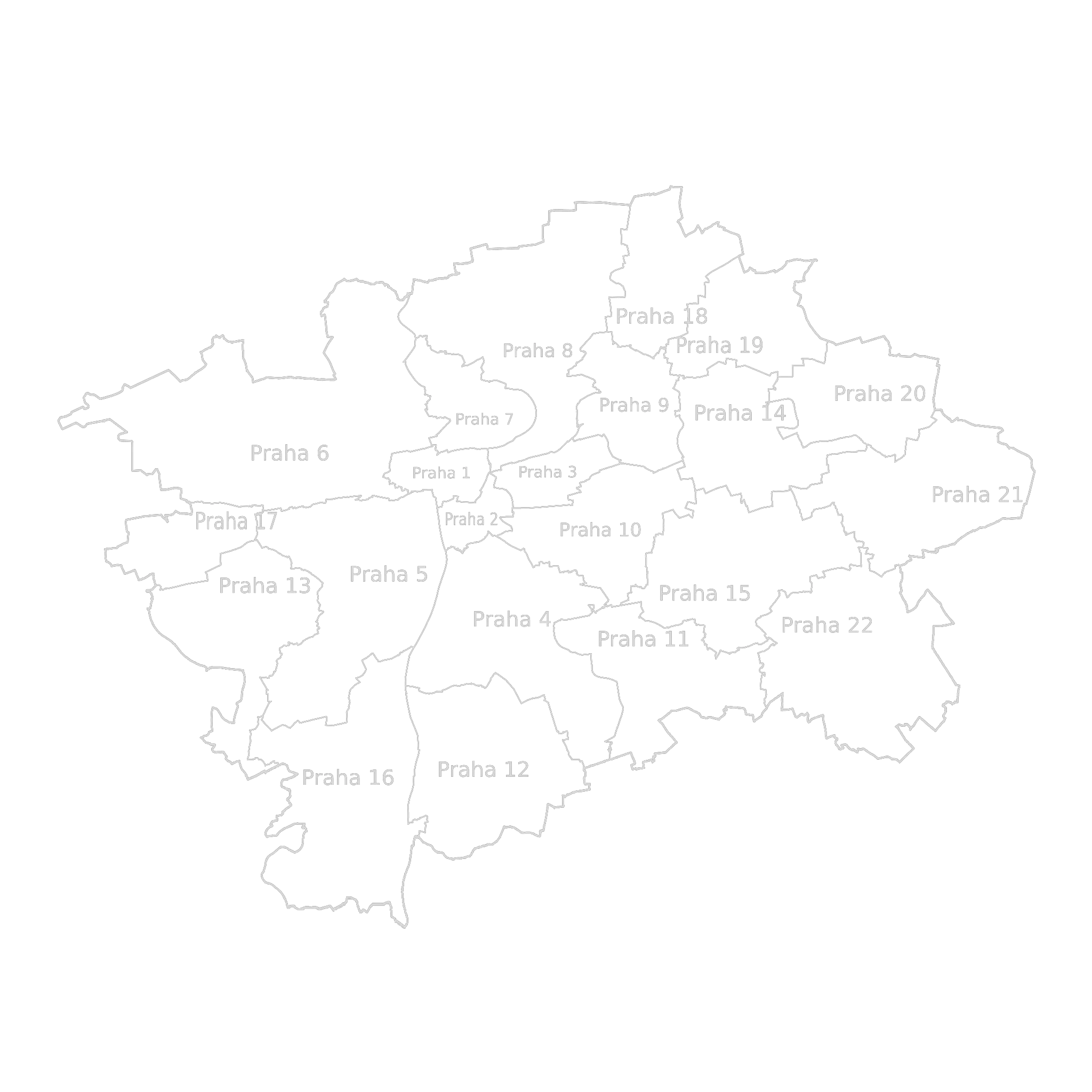 Map of Prague, locksmith service area